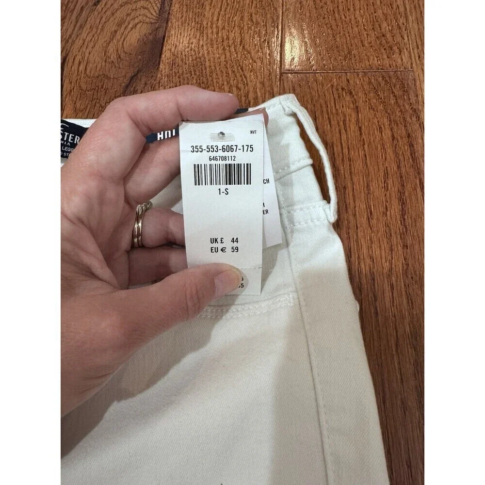Hollister High Rise Jean Legging Stretch Jeans Women's 1S W25xL26 White Distress - Picture 4 of 6